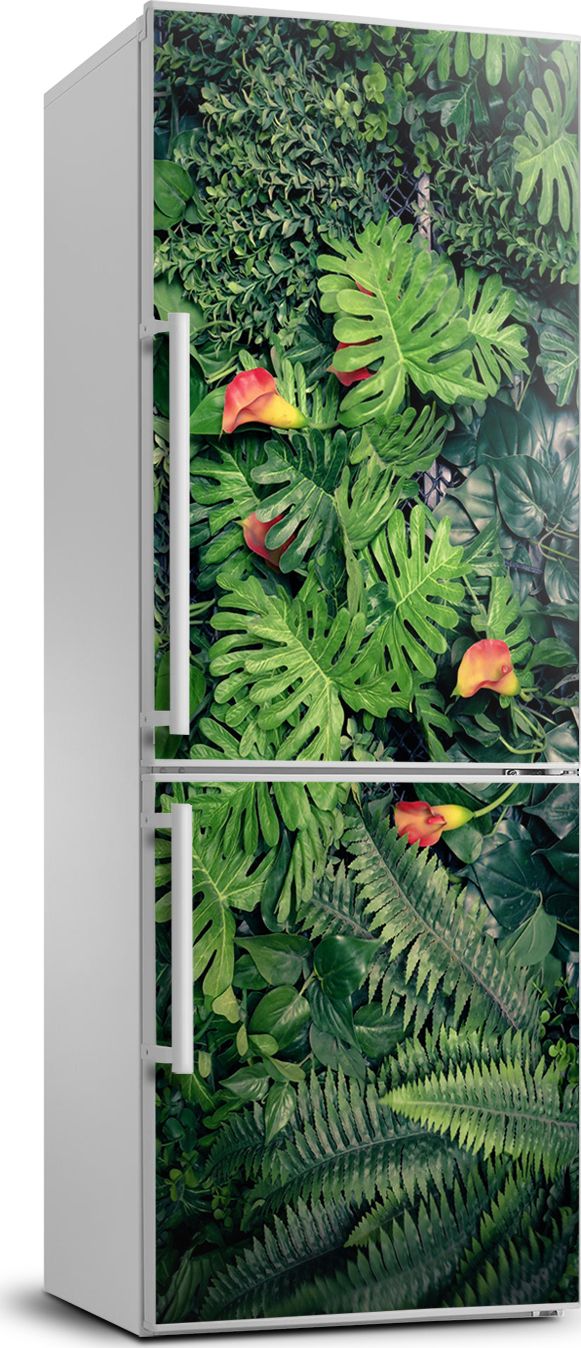 Tulup Naklejka samoprzylepna na lodówkę 60x180 cm Tropikalne rośliny