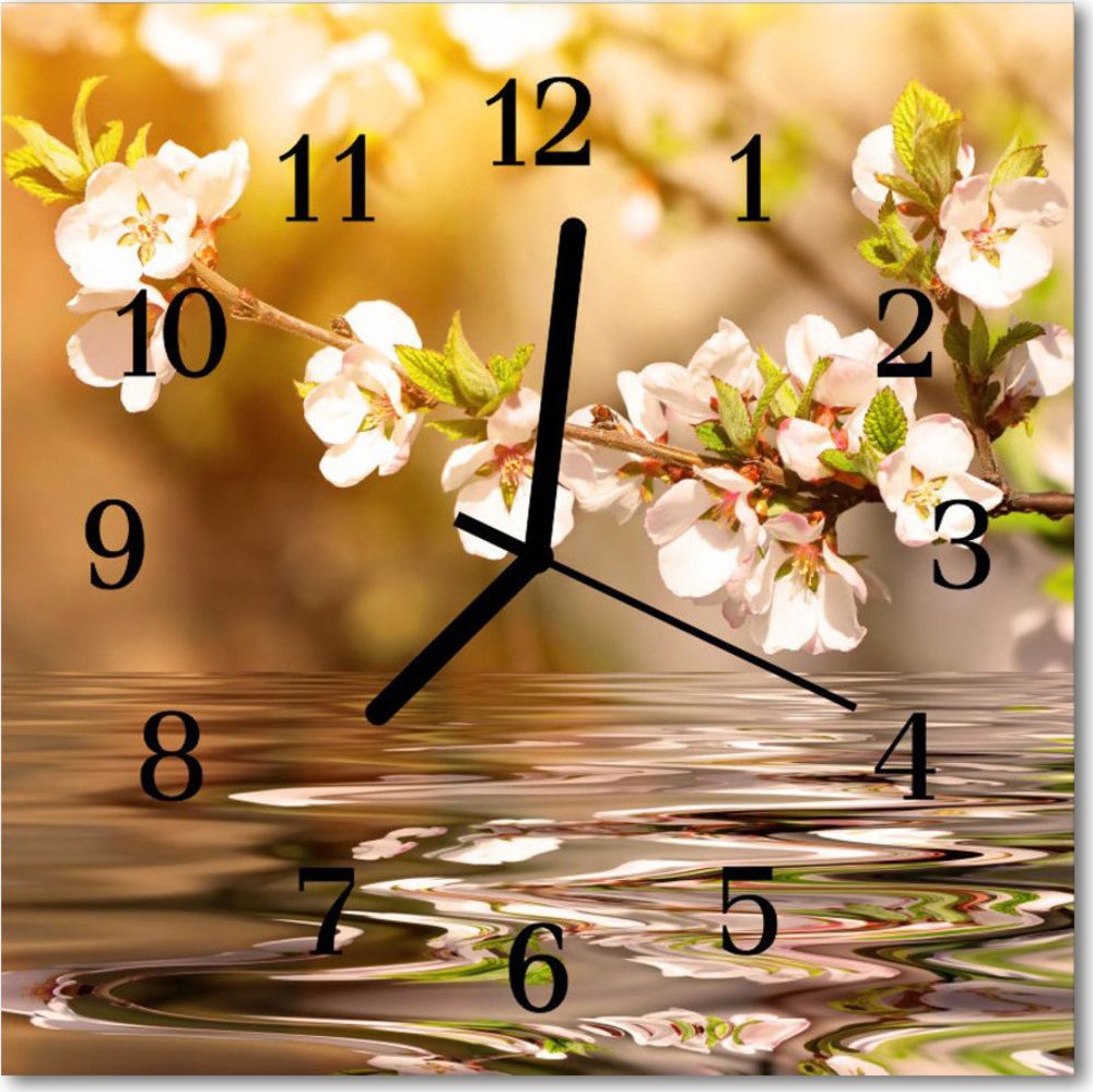 Tulup Zegar szklany kwadratowy Kwiaty 30x30 cm -51903414