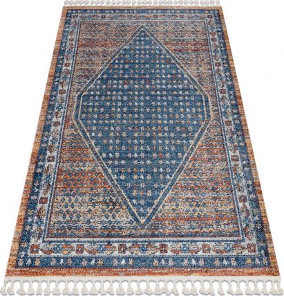 Dywany Łuszczów Dywan nowoczesny BELLE BG58A granat / beż Frędzle , 140x190 cm