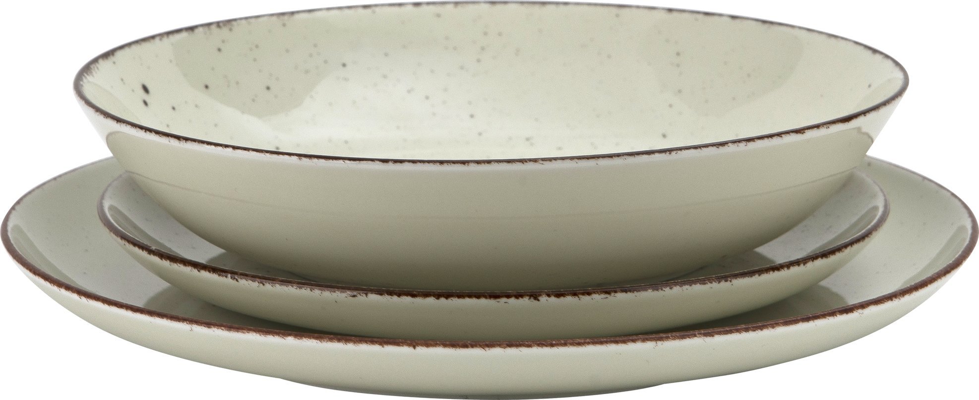 Chodzież Komplet talerzy dla 6 osób City kremowy 18 el.