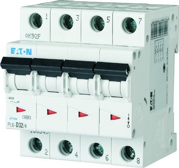 Eaton Wyłącznik nadprądowy 4P C 32A 6kA AC PL6-C32/4 166526