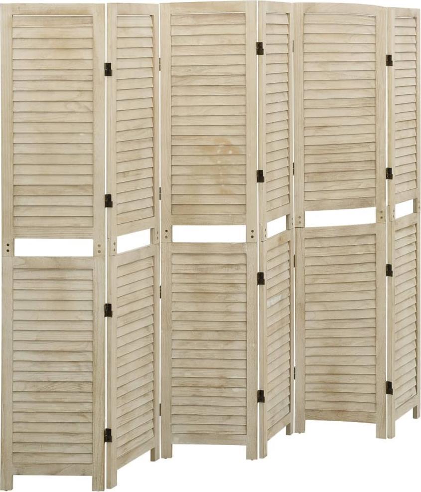 vidaXL Parawan pokojowy, 6-panelowy, 210x165 cm, drewno paulowni