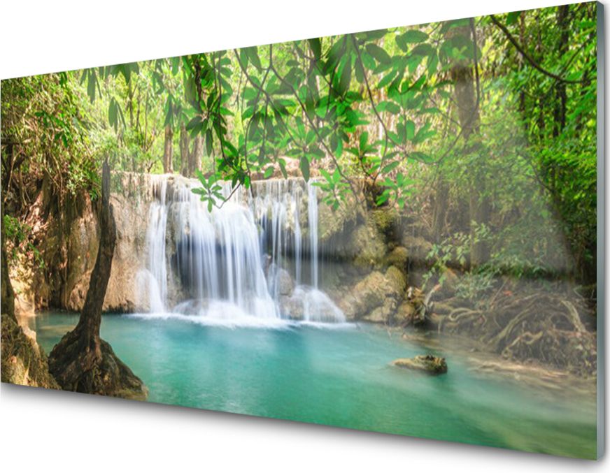Tulup Panel szklany do kuchenny Płytka Wodospad Jezioro 120x60 cm + KLEJ - 53683251