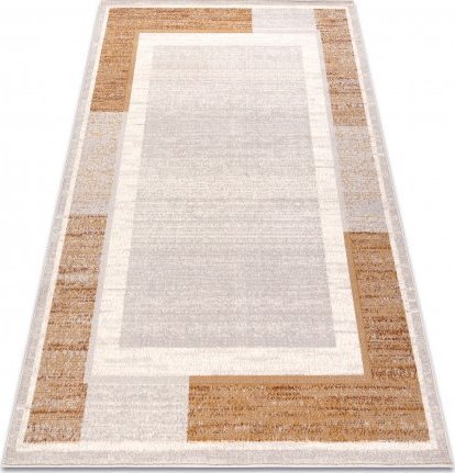 Dywany Łuszczów Dywan wełniany ANGEL 6232 / 52822 Geometryczny, ramka beż / złoty, 240x340 cm