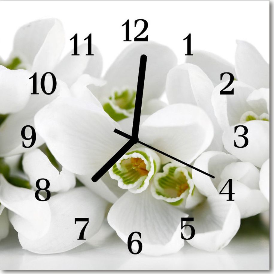 Tulup Zegar szklany ścienny Cichy Kwiaty Kwiaty 30x30 61727224