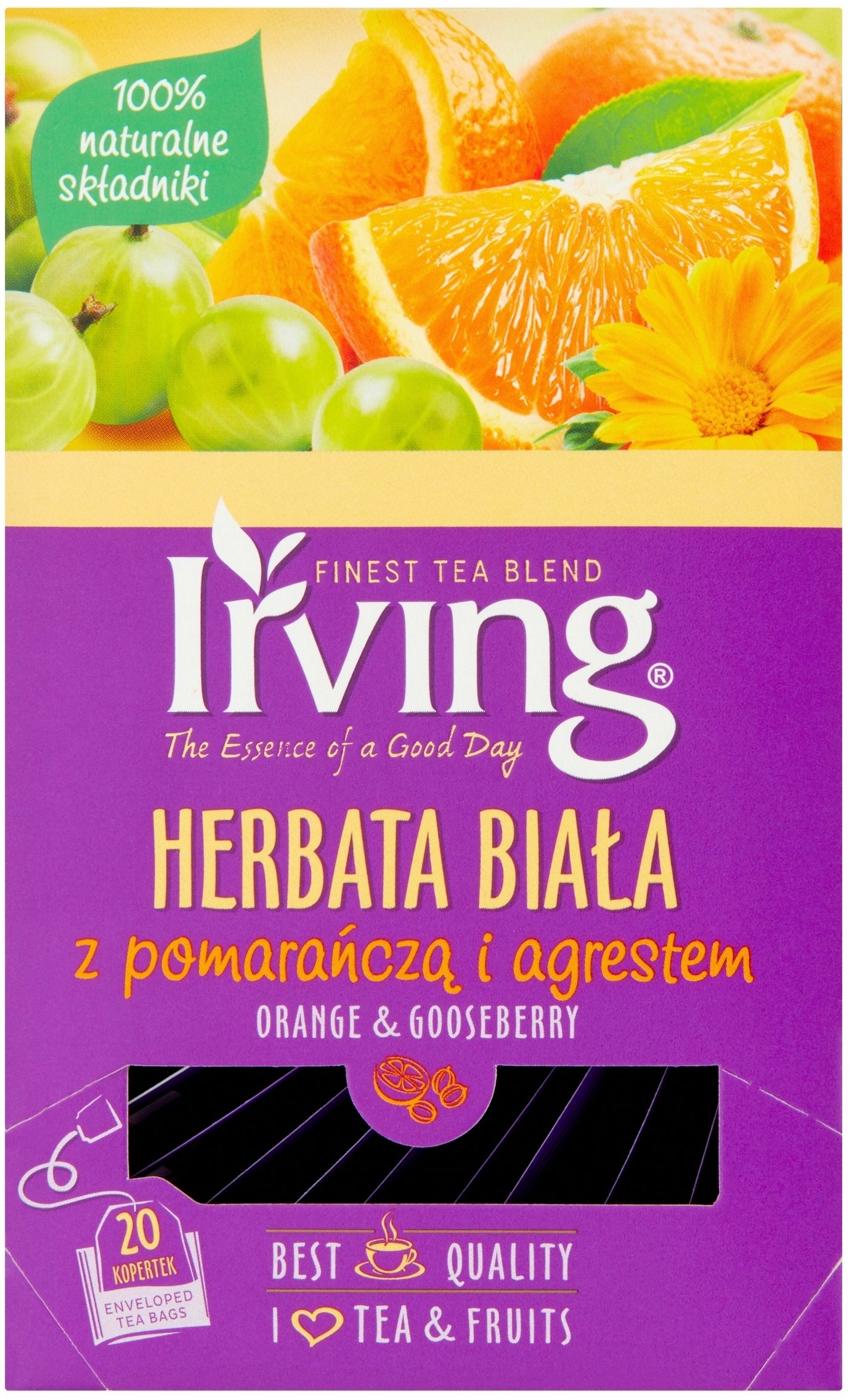 Herbata biała Irving Pomarańcza z agrestem 20x1,5g