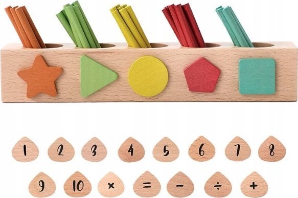 Pan i Pani Gadżet Drewniana Zabawka Sorter Pudełko Edukacyjne Nauka Kolorów i Liczenia
