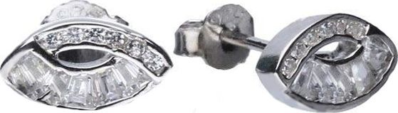 Lovrin Srebrne kolczyki 925 z cyrkoniami typu bagietki 0,91g