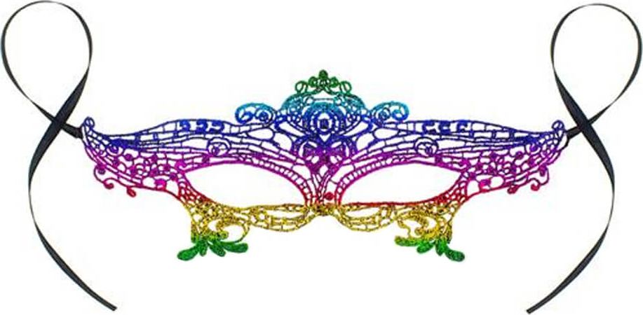 GoDan Maska karnawałowa ażurowa tęczowa - 1 szt. uniwersalny