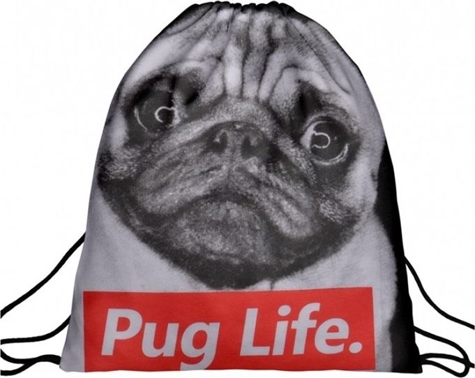 Atmosphere Primark Worek plecak z nadrukiem Pug Life A4