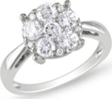 Srebro i Kamienie Srebrny pierścionek z białymi cyrkoniami