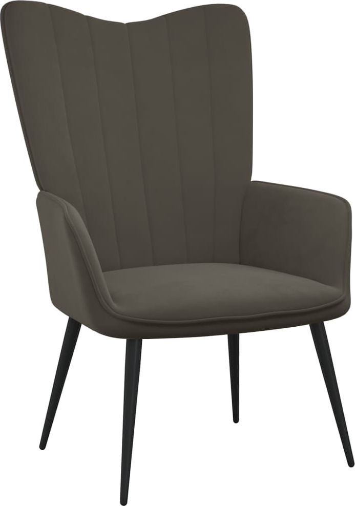 vidaXL Fotel, ciemnoszary, obity aksamitem