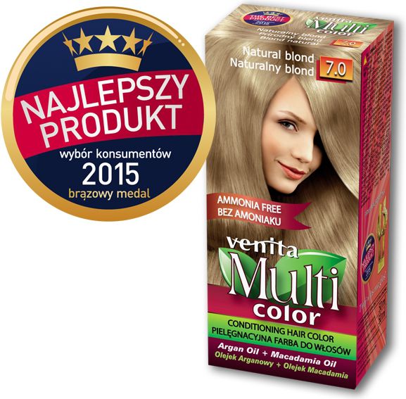 Venita Farba bez amoniaku Multi Color 7.0 naturalny blond