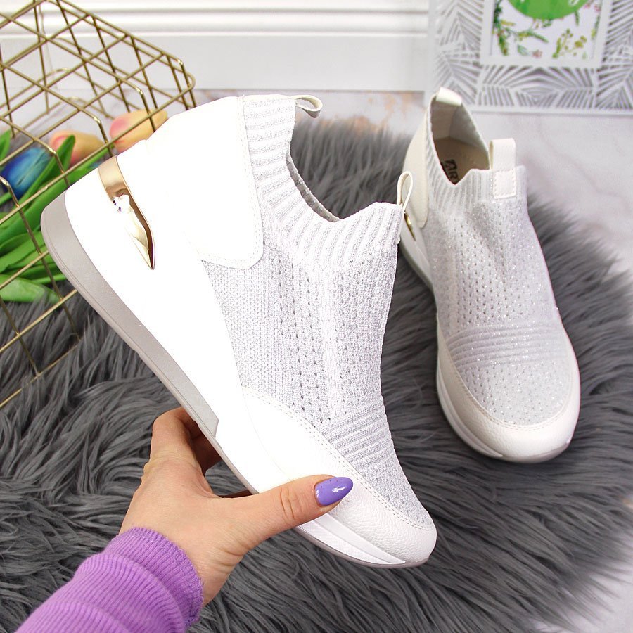 Artiker Sneakersy damskie na koturnie białe Artiker 41