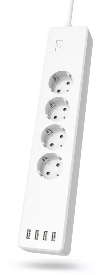 INTELIGENTNY PRZEDŁUŻACZ WI-FI, 4 GNIAZDA Z OSOBNYM WŁĄCZNIKIEM, 4X USB