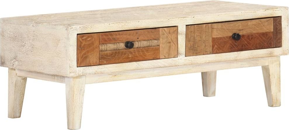 vidaXL Stolik kawowy, 90x50x35, lite drewno z odzysku