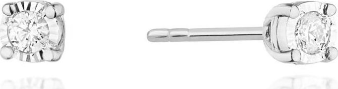Lovrin Złote kolczyki 585 brylanty wkrętki z diamentami 1,15g