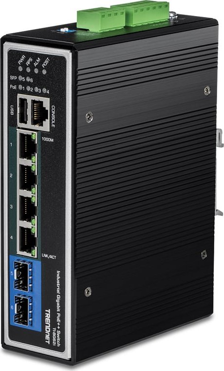 Switch TRENDnet TRENDnet Switch 6-port Industrial Gbit L2 Managed PoE++ DIN