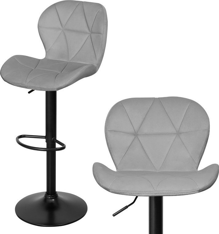 Szchara HOKER DO WYSPY szary Z OPARCIEM TAPICEROWANY KRZESŁO BAROWE