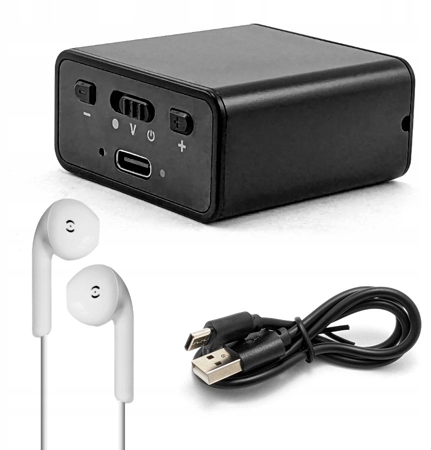 Dyktafon Cyfrowy Szpiegowski HD Miniaturowy 32GB Powerbank 200h HD 1536kbps