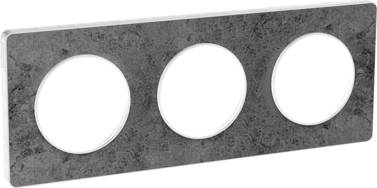 Schneider Electric Odace touch Ramka potrójna biała kamień galaxy (S52P806U)