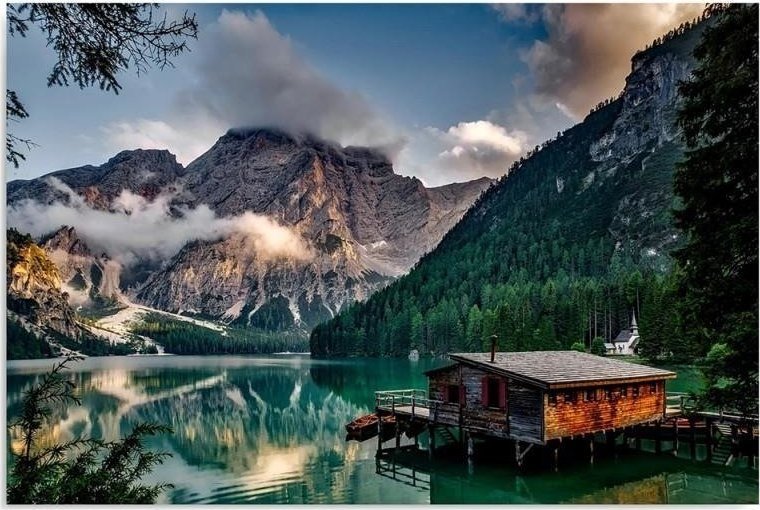 Feeby Obraz na płótnie, Domek na wodzie - 90x60