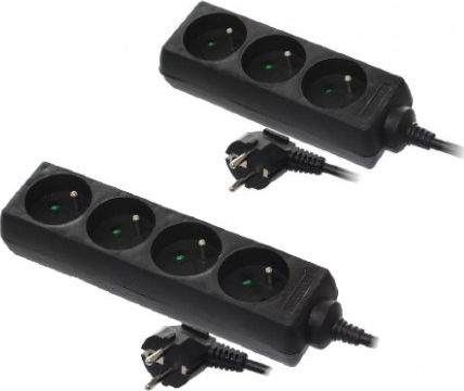 AWTools przedłużacz domowy czarny 3 gniazda 1,5m z uziemieniem (AW24670)