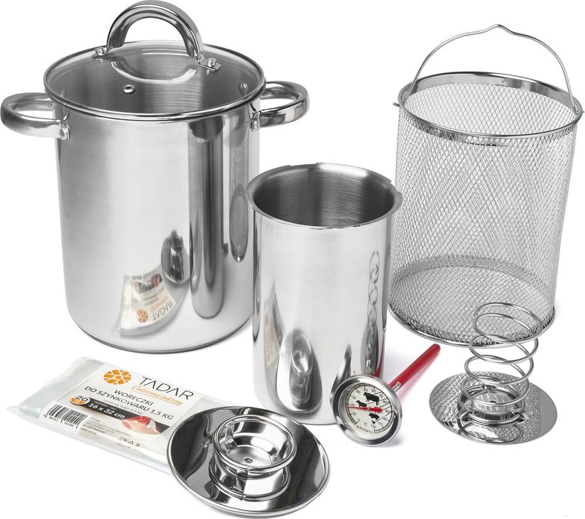 Tadar Szynkowar 1,5 kg termometr garnek z sitkiem 4 l i woreczki