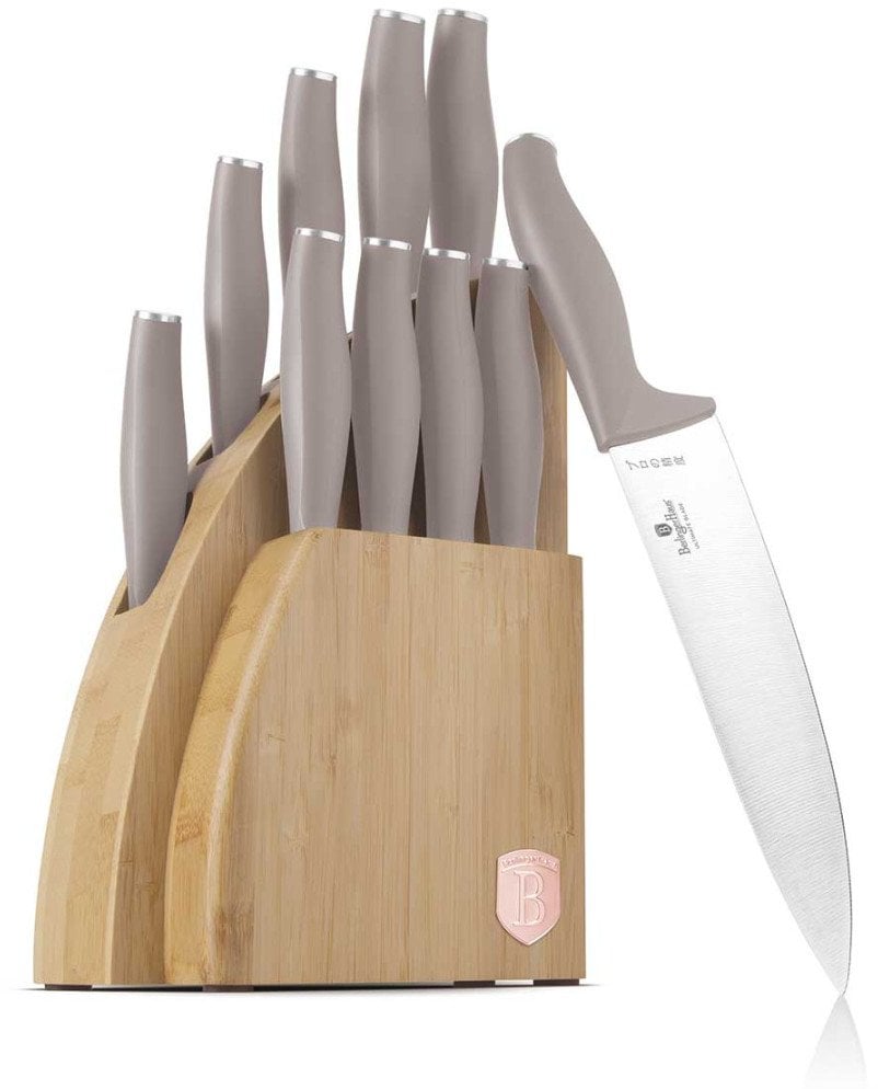 Berlinger Haus Zestaw Noży Berlinger Haus Bh-3122 Taupe W Bloku Bambusowym