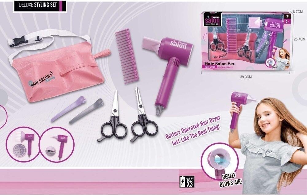 Zestaw fryzjerski z suszarką na baterie