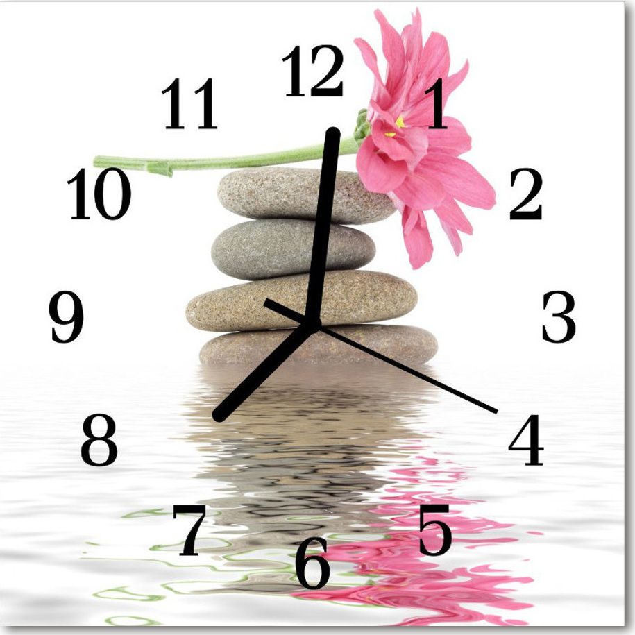 Tulup Zegar szklany ścienny Cichy Kamienie Natura 30x30 7948191