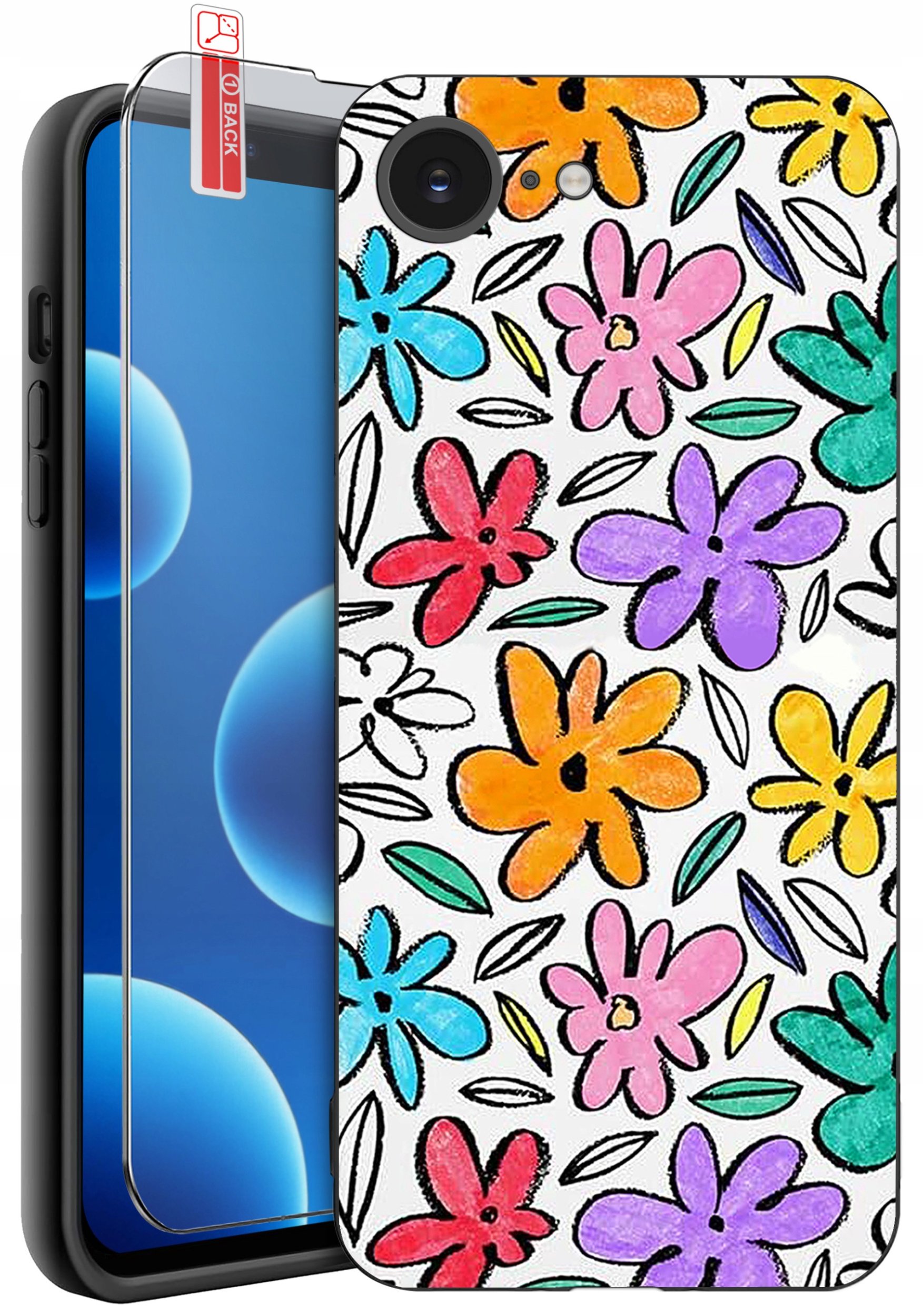 ETUI do iPhone 16e | WZORY | SILIKONOWE MATT CASE + SZKŁO 9H