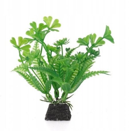 GRAART Aqua Natura, ro�lina, do dekoracji akwarium, zielona, plastikowa, 10 cm , alaria z kwiatami w kszta�cie koniczyny