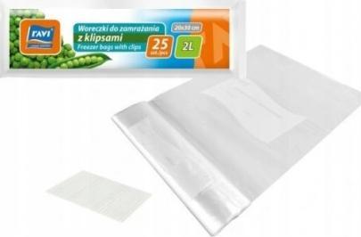 Ravi Woreczki do zamrażania z klipsem 2l 25 szt