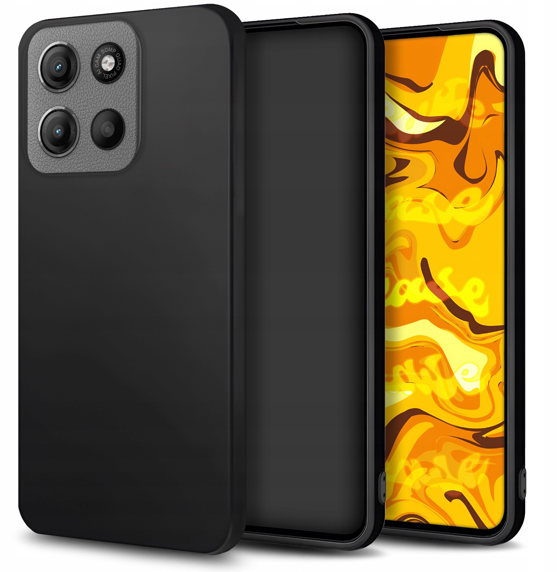 Etui do Motorola Moto G15 (Czarne, Matowe, Obudowa Slim, Silikon, Ochronne)