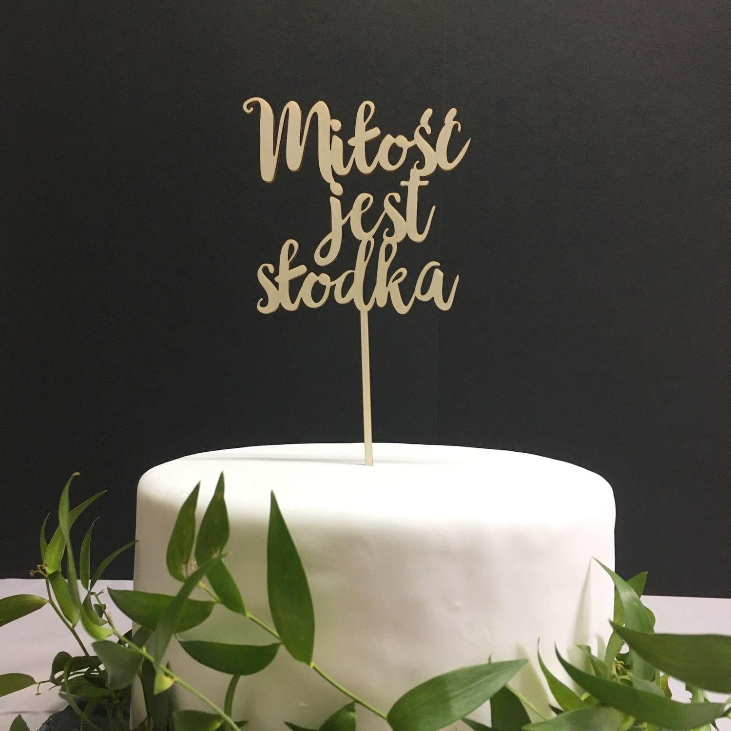 POSTWOOD Topper na tort Miłość jest słodka wzór 1