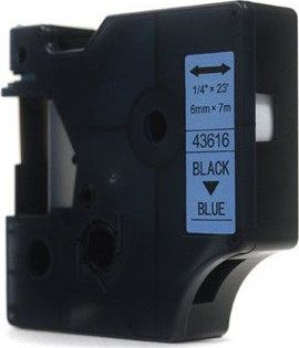 JetWorld Taśma 43616 do Dymo LM100 LM110 LM120 LM150 LM160 LM200 LM220 LM260 LM280 LM300 Black on Blue 6mm x 7m JetWorld uniwersalny