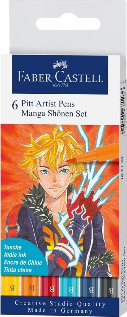 Pisaki Pitt Artist Pen Manga Shonen 6szt