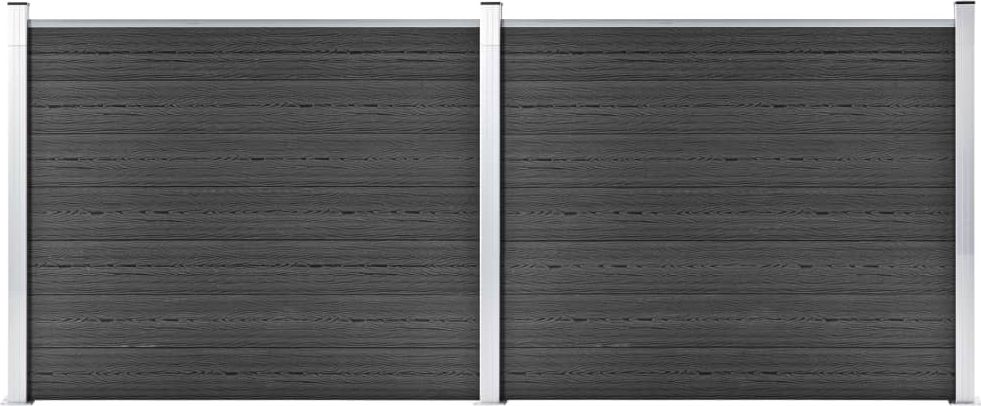 vidaXL Zestaw ogrodzeniowy z WPC, 353x146 cm, szary
