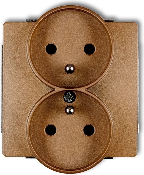 Karlik Gniazdo podwójne Deco złoty metalik (8DGPR-2z)