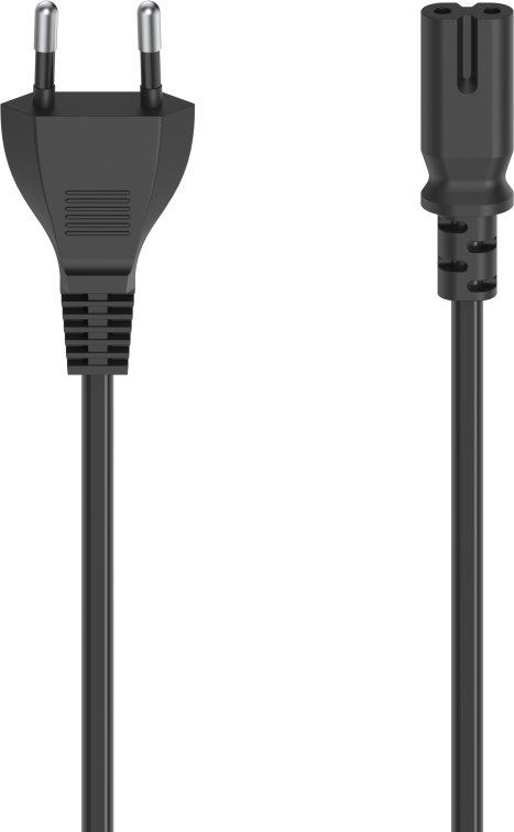 Hama power cord 2-pin melna - Vads