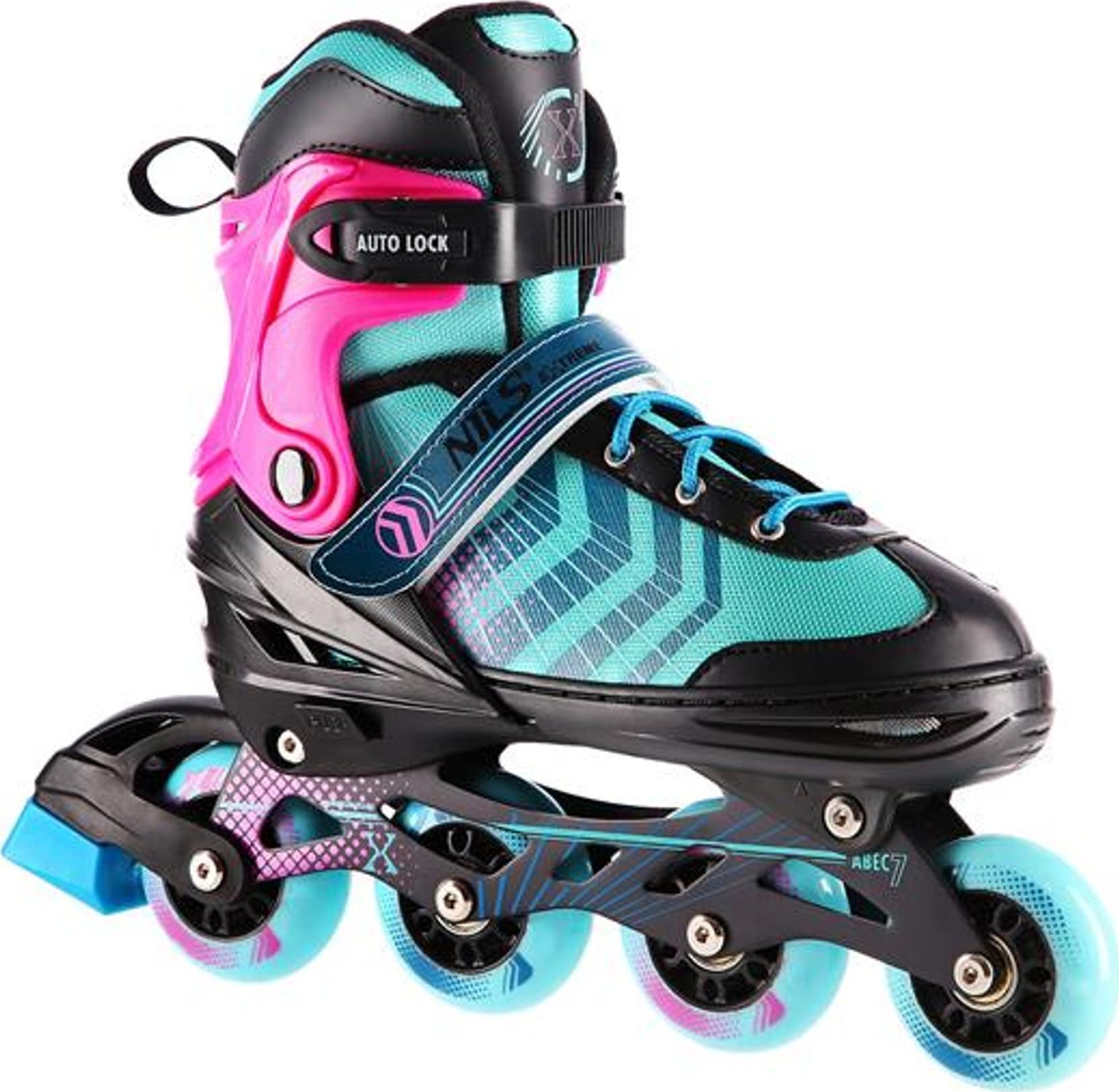 Rolki Nils Extreme NH18192A z wymienną płozą regulowane turkusowe r. 29-33