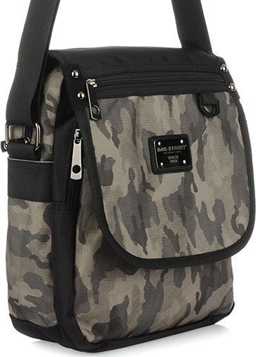 Bag Street MILITARNA MĘSKA TORBA NA RAMIĘ A5 2 KOMORY RAPORTÓWKA LISTONOSZKA BAG STREET M92