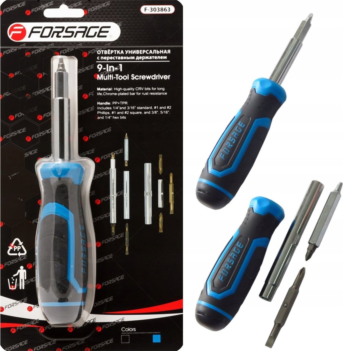 Forsage UNIWERSALNY DWUSTRONNY WKRĘTAK REGULOWANY 6W1 BITY