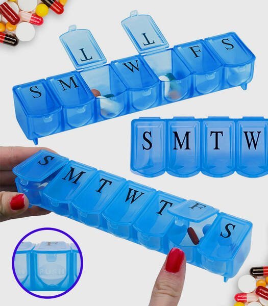 POJEMNIK KASETKA NA LEKI PLASTIKOWY ORGANIZER TYGODNIOWY 7 DNI TYGODNIA