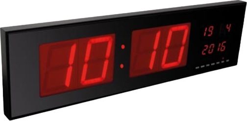 zegar ścienny z wyświetlaczem led 83 x 23 cm czarny/czerwony