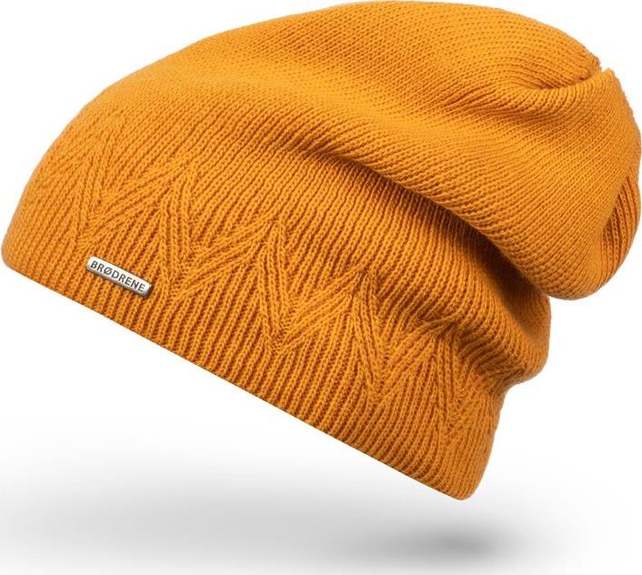 Brdrene Czapka damska zimowa Brodrene cz27 żółta