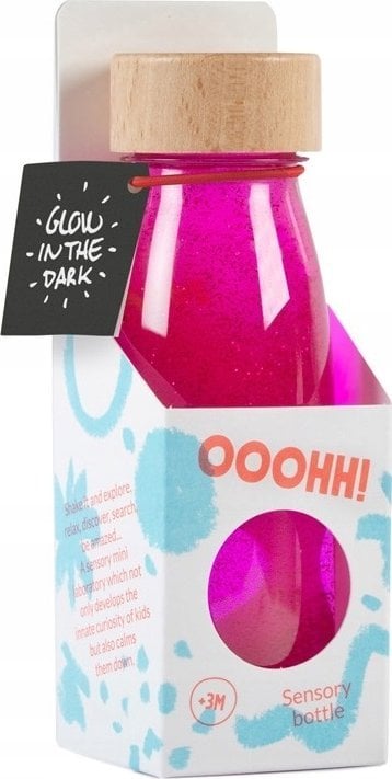 Jellystone Designs Petit Boum, Butelka sensoryczna FLOAT NEON różowa