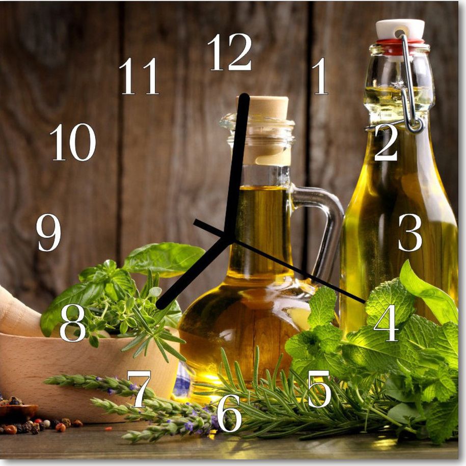 Tulup Zegar szklany ścienny Cichy Oliwa Przyprawy