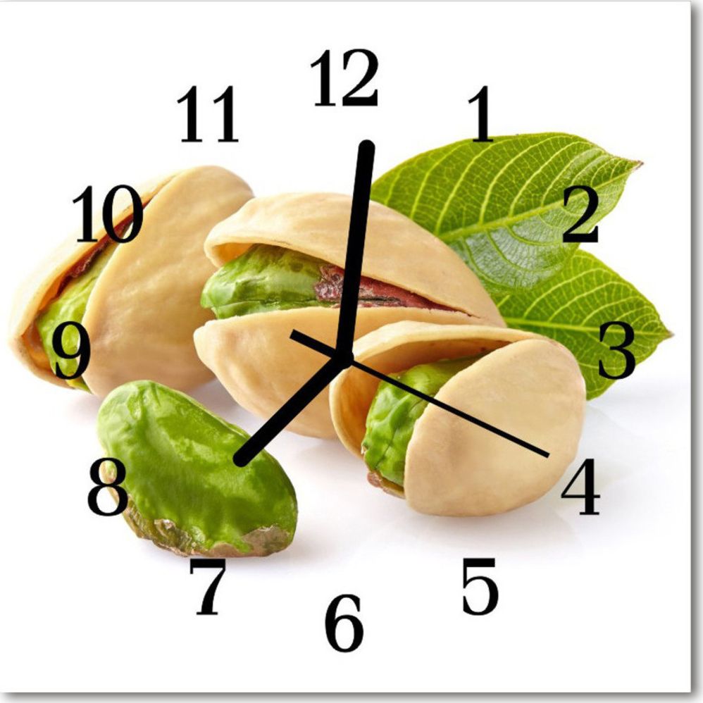 Tulup Zegar szklany kwadratowy Orzechy